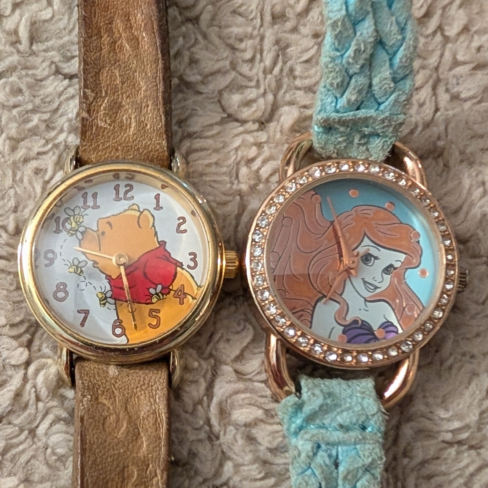 Working Rare Disney Ariel Little Mermaid Bracelet Watch Gemmed